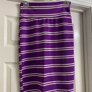 LuLaRoe Women's Purple and White Skirt, Size Small